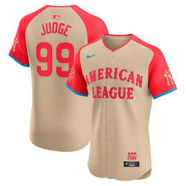 Men's XL American League #99 Aaron Judge Cream 2024 MLB All-Star Game Elite Player Jersey