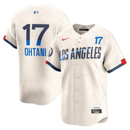 Men's  Large Los Angeles Dodgers #17 Shohei Ohtani Cream 2024 City Connect Limited Player Jersey
