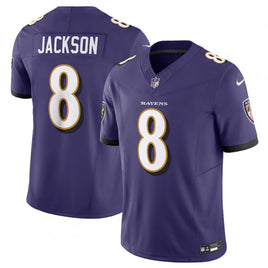 Men's XL Baltimore Ravens #8 Lamar Jackson Purple 2023 F.U.S.E Vapor Jersey