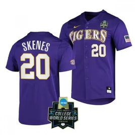 Men's Large LSU Tigers #20 Paul Skenes Purple Stitched Baseball Jersey